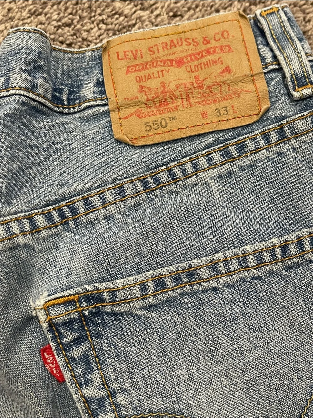 Y2K Levi’s 550 Men’s Denim Shorts W33 Relaxed Fit Light Wash Baggy Jorts
